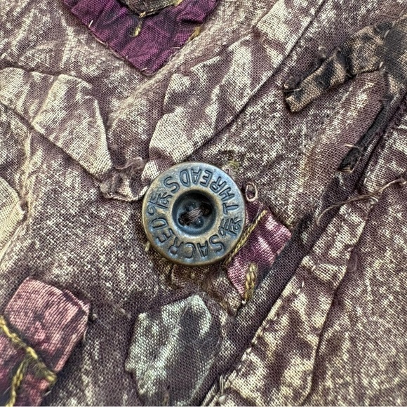 SACRED THREADS Cotton Embroidered Jacket Boho Artsy Animals Elephants Giraffes M - Picture 13 of 16